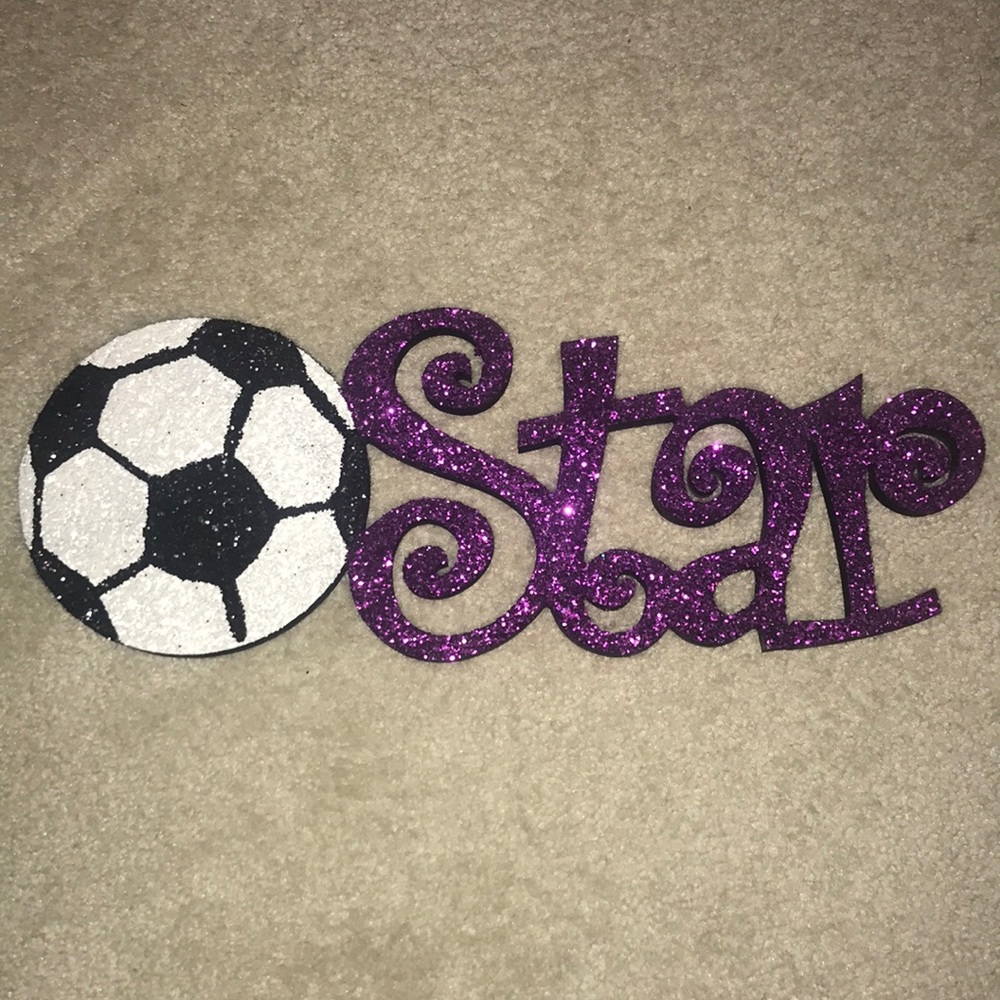Glittery Soccer Star Sign